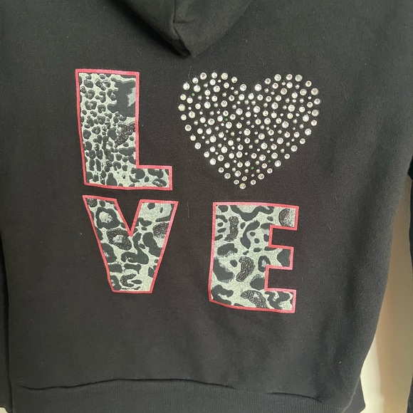 00’s Hard Candy Black and Pink Love Hoodie - Picture 5 of 5